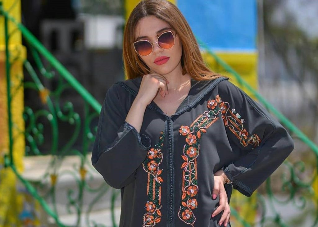 Djellaba Femme Mlifa Rose, Broderie Main Cher9iya - Taille L - Neuf Sans étiquettes